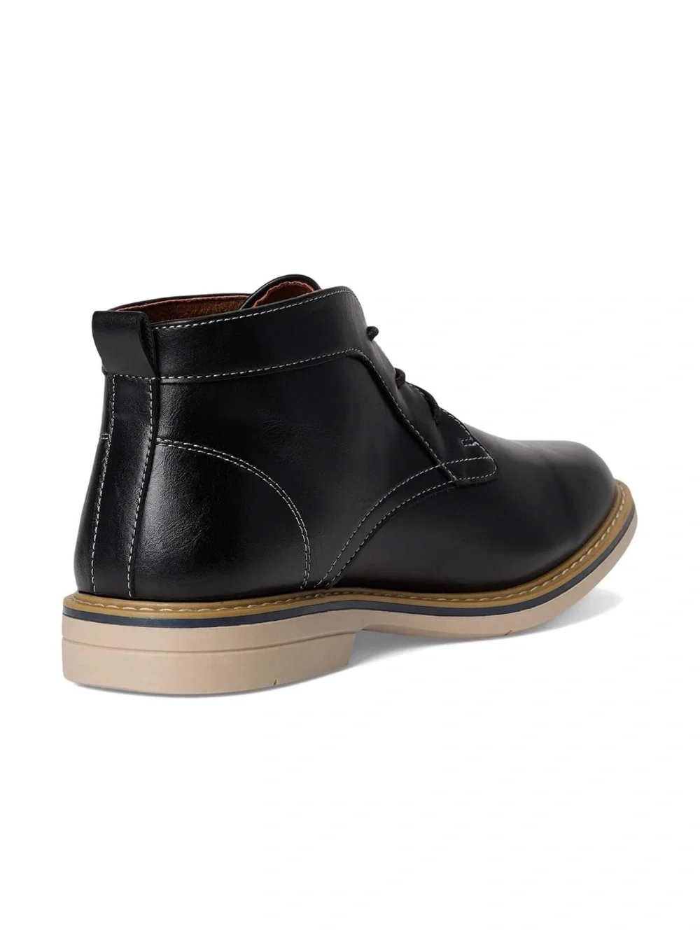 Deer Stags Black Leather Chukka Boots with Tan Sole Size 11.5 New In Box